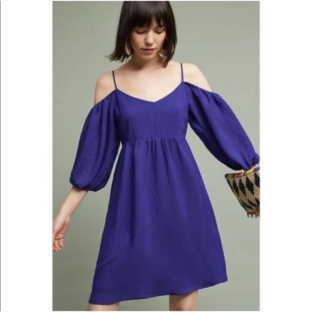 Anthropologie Moulinette Soeurs Cold shoulder mini dress M